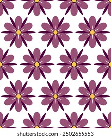 Patrón Abstractas de azulejo de flores geométricas patrón de Vector sin fisuras aislado de fondo