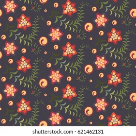 Abstract pattern with traditional Arabic floral elements