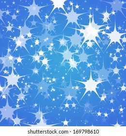 abstract pattern with transparent stars on blue background