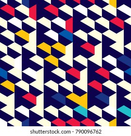 Abstract pattern of trapezoids and hexagons. The orderly movement of geometric forms.