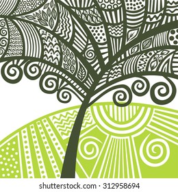 Abstract pattern tree vector illustration