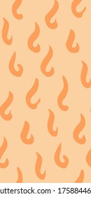 abstract pattern trend colors vivid  seamless vector curve line decoration, orange coral 
