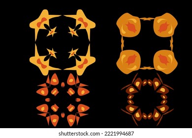 Patrón abstracto. Ilustración vectorial abstracta de moda. Ornamentos vectoriales coloridos, conjunto de arte digital para carteles, cubiertas, volantes, impresiones textiles, etc.