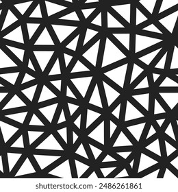 Abstract pattern of triangle shapes. Medium triangle size. Heavy lines weight. Repeatable pattern. Seamless tileable vector illustration.