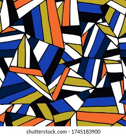 Abstract pattern of triangles arranged in a chaotic order.