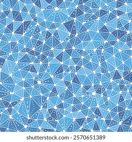 Abstract pattern of triangles. Compact shape size. Multiple repeated inner triangles. Mono tone style. Repeatable pattern. Amazing vector tiles. Seamless vector illustration.