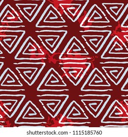 Abstract pattern of triangles. Figures of manual work. Ethnic motif for packaging, wallpaper, tiles