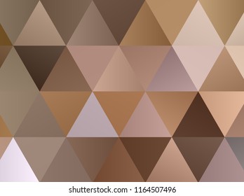Abstract pattern with triangles. Geometric background. Different shades of Golden and beige with gradient. Vector illustration.