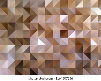 Abstract pattern with triangles. Geometric background. Different shades of Golden and beige with gradient. Vector illustration.