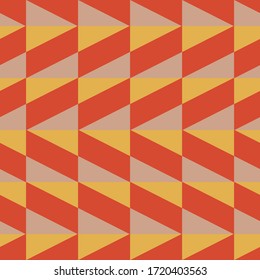 Abstract pattern from triangles. Grey, yellow and red design.