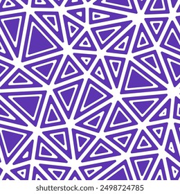 Abstract pattern of triangles. Rounded solid shapes in frames. Large triangles size. Solid Color style. Repeatable pattern. Amazing vector tiles. Seamless vector illustration.