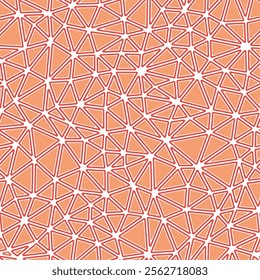 Abstract pattern of triangles. Rounded solid shapes in frames. Compact triangles size. One tone colored style. Repeatable pattern. Amazing vector tiles. Seamless vector illustration.