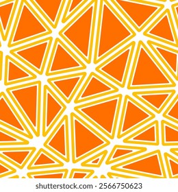 Abstract pattern of triangles. Rounded solid shapes in frames. Big triangles size. Single color tone style. Repeatable pattern. Amazing vector tiles. Seamless vector illustration.