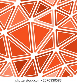 Abstract pattern of triangles. Rounded solid shapes in frames. Big triangles size. Mono tone colored style. Repeatable pattern. Amazing vector tiles. Seamless vector illustration.