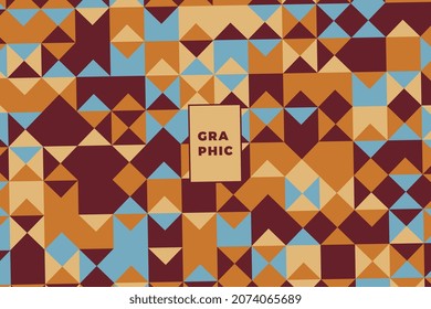 Abstract pattern with triangular and rectangle elements in flat vintage color palette. Geometric vector background easy to edit and customize. Eps10