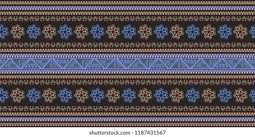 Abstract pattern of tribal hand drawn seamless pattern. Vector illustration for fashion wrapping and textile print.