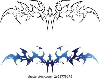 abstrato padrão tribal tatuagem y2k