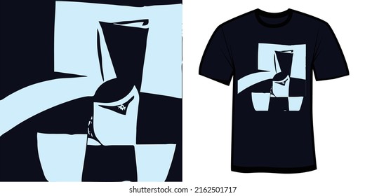 abstract pattern t-shirt and apparel horror design vector illustration