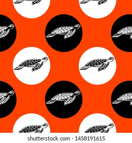 Abstract pattern of turtles. Color geometric pattern