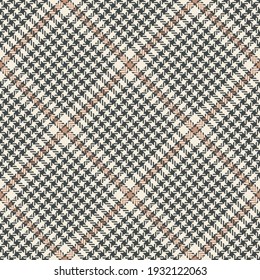 Abstract pattern tweed in grey and beige for textile print. Seamless herringbone textured glen check plaid background for jacket, coat, skirt, other spring summer autumn fashion fabric design.