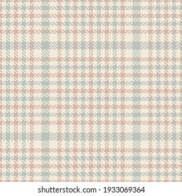 Abstract pattern tweed in grey, pink, beige for textile print. Seamless herringbone textured soft wool cashmere glen check plaid background for spring summer autumn fashion jacket, coat, skirt, dress.