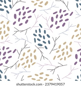 abstract pattern with twigs nature doodle simple vector