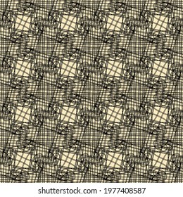 Abstract pattern with twisted hand drawn lines. Seamless repeatable vector pattern.