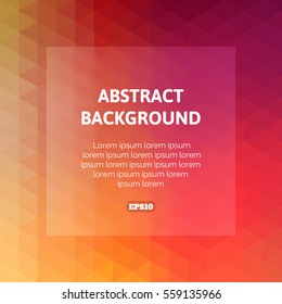 Abstract pattern with a variety of colorful geometric shapes. Empty space for text. Bright juicy colors. Fiery reds.