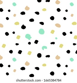 an abstract pattern in a vector. Chaotic spots of pastel flowers on white background. Design for cards, posters, packages, gift bags.
