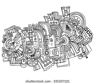 Abstract pattern. Vector illustration. Sketch