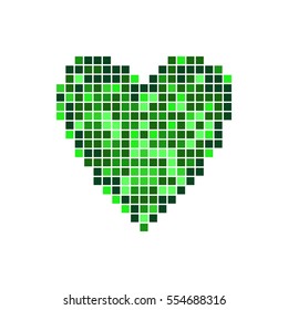 Abstract pattern. Vector shape of fresh green heart.