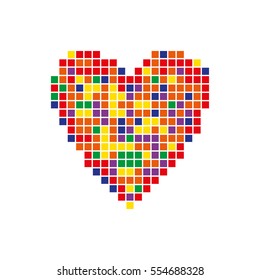 Abstract pattern. Vector shape of multicolor heart.