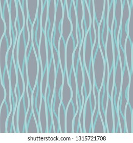 Abstract pattern with vertical curved lines. Background with uneven parallel stripes. Ornament in blue and gray colors.