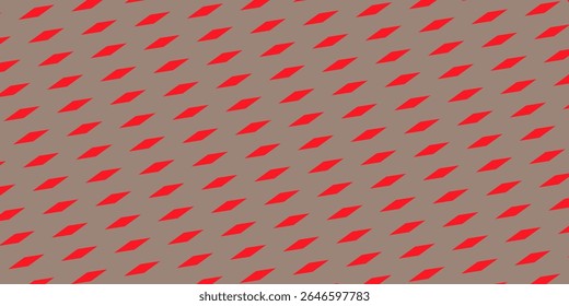 Abstract pattern of vibrant red geometric diamond shapes on a neutral brown background creating an artistic visual.
