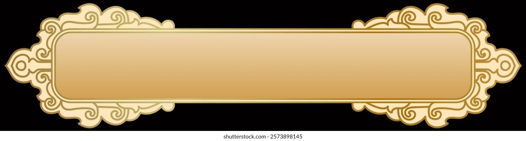 Abstract pattern vintage frame, brand frame, graphic elements, gold frame
