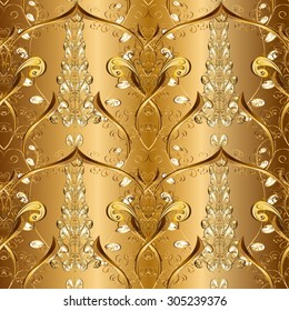 Abstract pattern, vintage gold texture with vitage elements