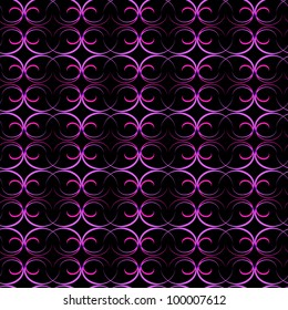 abstract pattern with violet and pink curves on the black background