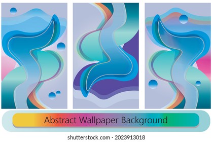 abstract pattern wallpaper or background set, gradient in blue, orange and red color. vector format and color can be customized wallpaper phone or computer according to your creation 