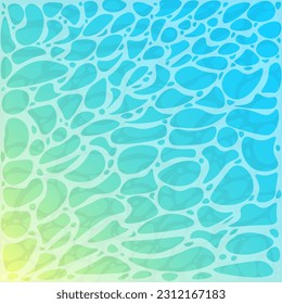 Patrón abstracto Agua Fondo del mar Rojo Azul Olas de arena Amarilla Diseño del vector de dibujos animados