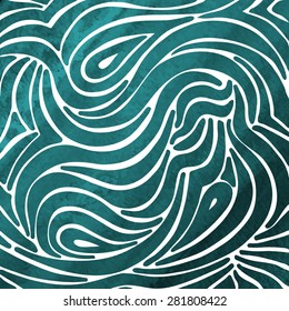 Abstract pattern with watercolor background. Vector illustration