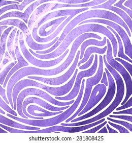 Abstract pattern with watercolor background. Vector illustration