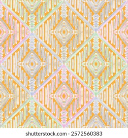 Abstract pattern, watercolor stripes, orange background. Seamless floral pattern-604.