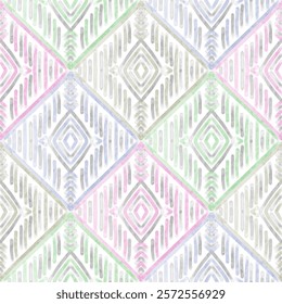 Abstract pattern, watercolor stripes, white background. Seamless floral pattern-605.