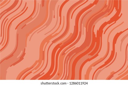Abstract pattern with wave lines. Coral color striped background. Minimal design. Geometric wavy backdrop. Vector illustration