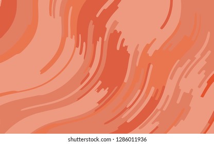 Abstract pattern with wave lines. Coral color striped background. Minimal design. Geometric wavy backdrop. Vector illustration