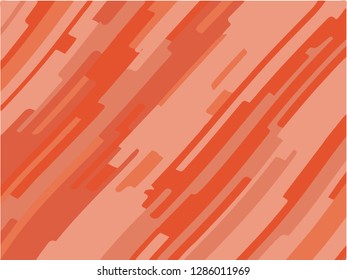 Abstract pattern with wave lines. Coral color striped background. Minimal design. Geometric wavy backdrop. Vector illustration