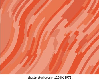 Abstract pattern with wave lines. Coral color striped background. Minimal design. Geometric wavy backdrop. Vector illustration