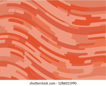Abstract pattern with wave lines. Coral color striped background. Minimal design. Geometric wavy backdrop. Vector illustration