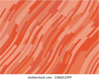 Abstract pattern with wave lines. Coral color striped background. Minimal design. Geometric wavy backdrop. Vector illustration