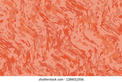 Abstract pattern with wave lines. Coral color striped background. Minimal design. Geometric wavy backdrop. Vector illustration